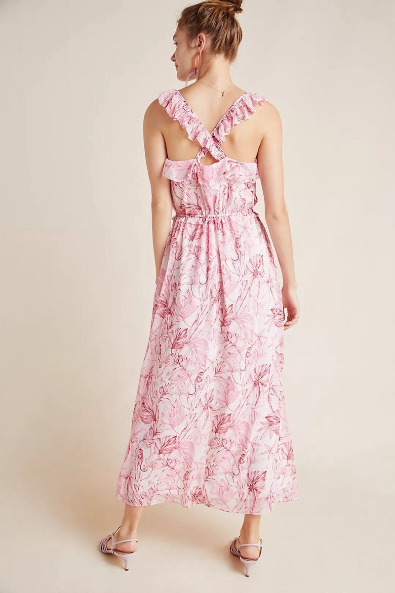 Gal Meets Glam x Anthropologie Julia Berolzheimer Cheryl Maxi Dress Size 4 View 2