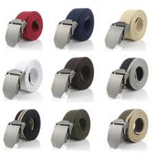 Quick Release Work Webbing Belt Tactical Mens Army Canvas Metal Buckle Female