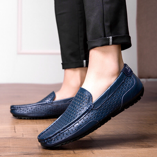 Mens Leather Slip On Loafers Casual Moccasin Boat Driving Shoes Smart Pumps Size - Picture 6 of 34