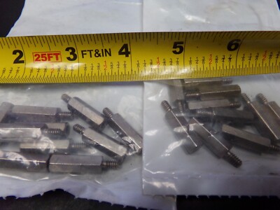 6WA35, Hex, Standoff, Brass, 1/4 in Hex Width, 3/4 in OAL 6-32 Thread, PK20 (c)