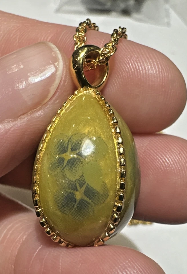 Joan Rivers Amarillo Esmalte Flor Huevo de Pascua Ruso 30" Colgante Collar Vintage Foto 3 de 4