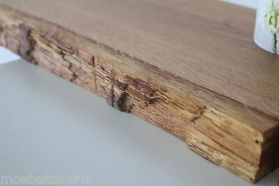 2x Wandboard Eiche Wild Massiv Holz Board Regal Steckboard Regalbrett Baumkante - Bild 1 von 4