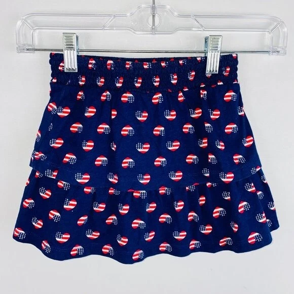 Falda corta Jumping Beans niñas bandera americana corazones 6 Foto 3 de 4
