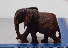 Carved Wooden African Elephant Figurine 5.5" x 7.5"