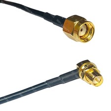 RFC100 RP-SMA MALE to RP-SMA FEMALE ANGLE Coax RF Cable USA-Ship Lot