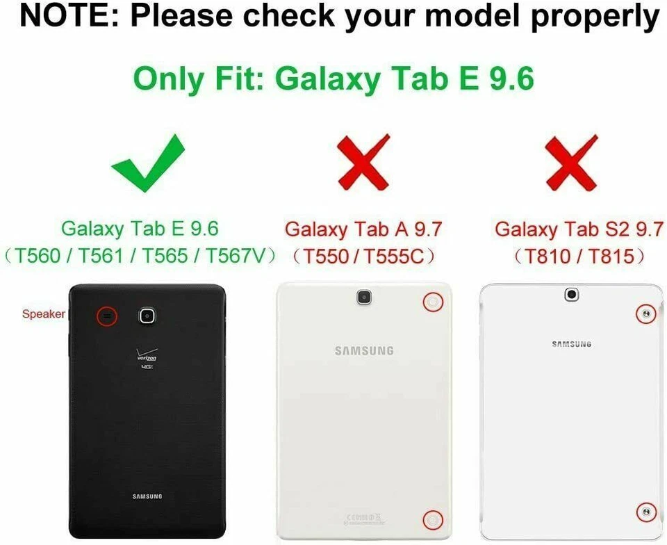 Case for Samsung Galaxy Tab E 9.6" Multi-Angle Viewing Stand Cover with Packet - Image 2 of 4