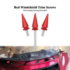 Red Windshield Trims Bolts Spike Screws Kit Fit For Harley Touring 2014-2023