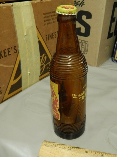 Mason's Root Beer ~ Brown Glass Soda Pop Bottle w/ Cap ~ "Ball Bros." Vtg USA ~ - Picture 4 of 9
