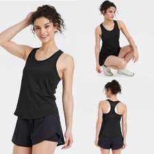 Large - Womens Sprint Free Racerback Tank Top - All In Motion - Black