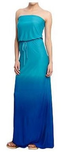 NEW OLD NAVY BLUE OMBRE TUBE MAXI DRESS 