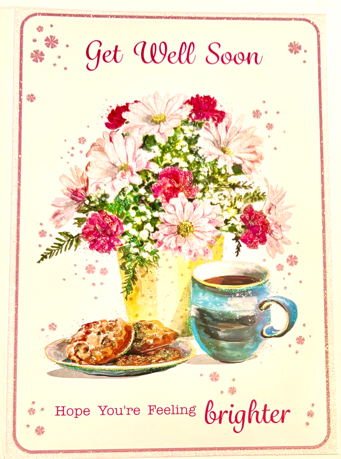 Get well soon hope you're feeling brighter greetings card, brand new