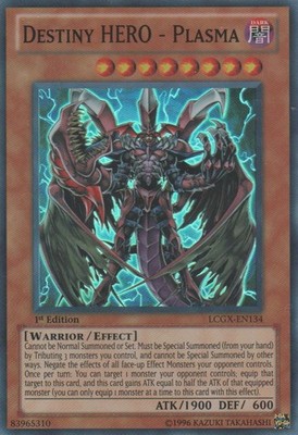 Moderately Played Destiny HERO - Plasma - LCGX-EN134 - Super Rare - 1st Edition 