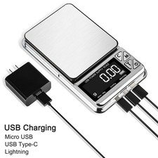 Digital Pocket Kitchen 0.01g Precision USB Rechargeable Jewellery Food Scale