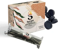 Sunlight Premium Charcoal Tablets for Incense - Instant Light - 100 Discs - 33Mm