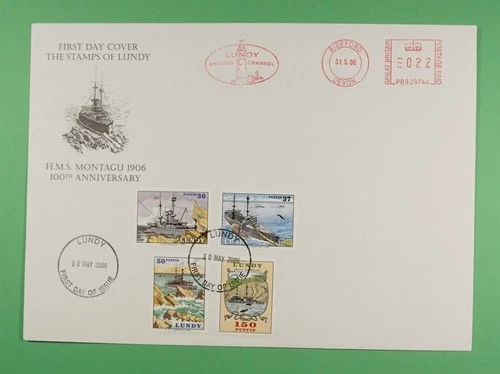 DR WHO 2006 GB LUNDY FDC SHIP COMBO METERED LR35991