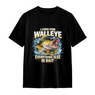 Men's I Fish For Walleye Fishing Funny T-Shirt for Angler & Outdoor Enthusiasts