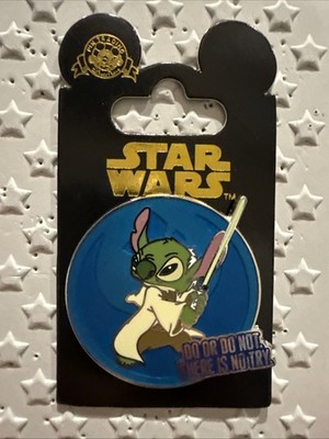 Disney Star Wars PIN Stitch as Yoda  Do or Do Not There is No Try 