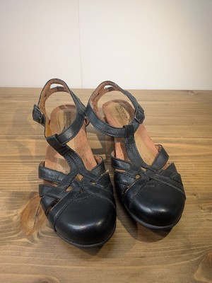 Rockport Cobb Hill Mary Jane Low Heel Shoes Black Leather Comfort Women's 8 