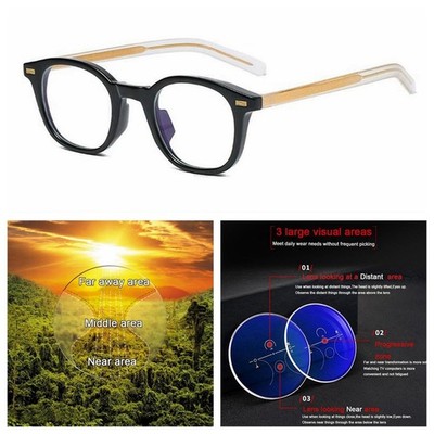 Progressive Acetate Multifocal Varifocal Retro Reading Glass Near Far Reader
