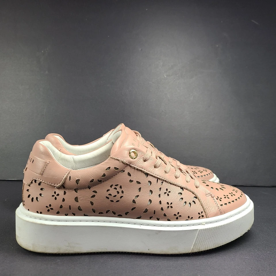 Tenis Ted Baker para mujer con plataforma corte láser crujientes de cuero rosa oscuro talla 7,5 Foto 4 de 4