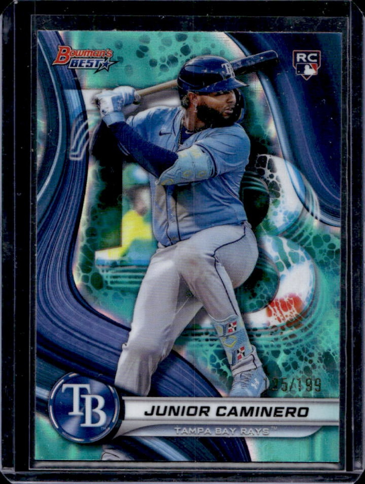 2024 Bowman's Best Junior Caminero Aqua Lava Refractor Rookie RC #/199 Rays