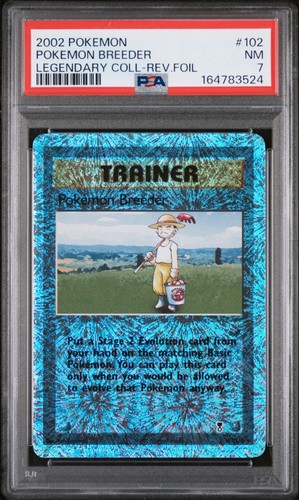 2002 POKEMON LEGENDARY COLLECTION #102 POKEMON BREEDER-REVERSE FOIL PSA 7