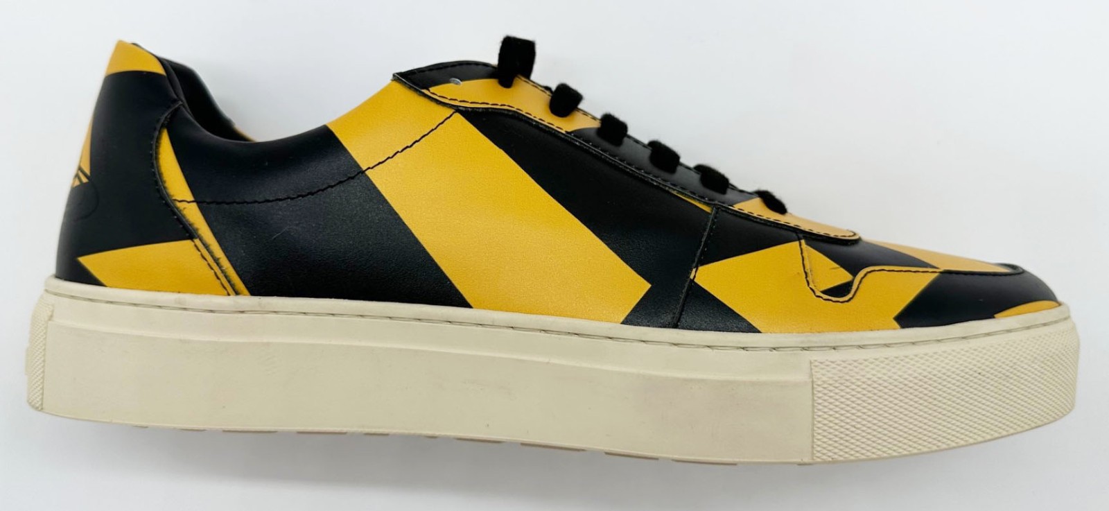 VIVIENNE WESTWOOD BLACK & YELLOW LEATHER TRAINERS SHOES BNWB RARE UK10 EU44 US11 image 8