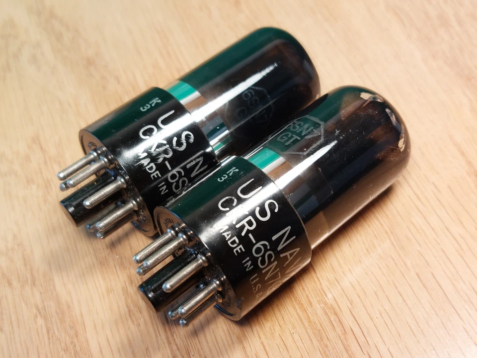 Pair of Ken-Rad USN CKR 6SN7GT VT-231 1943 Black Glass Tubes #1 - 7% matched - Image 4 of 4