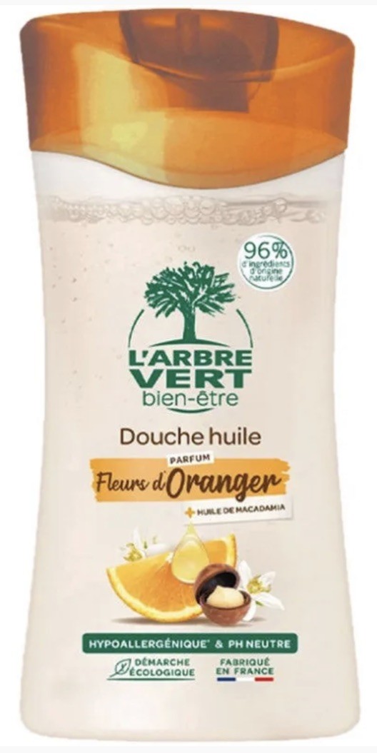 Gel douche huile L'Arbre Vert fleur d'oranger 250ml le moment bien-être après une longue journée