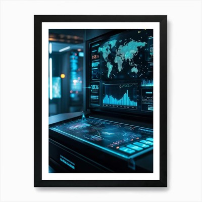 Erweiterte digitale Schnittstelle Showcasi gerahmtes Wandbild Poster Leinwanddruck Bild