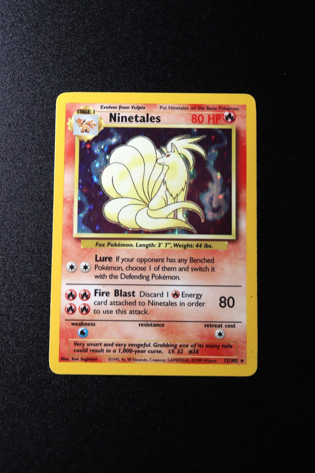 Pokemon Card - Ninetails 12/102 Holographic Ungraded