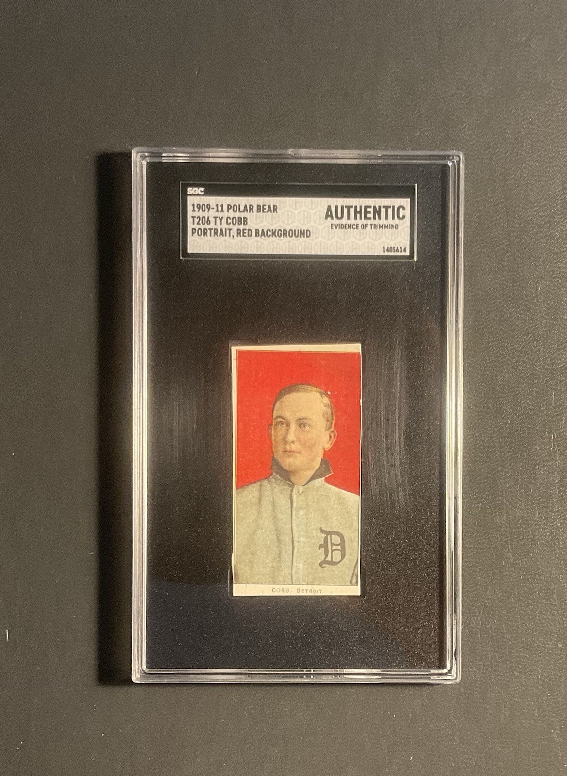 1909-11 T206 Ty Cobb Portrait, Red Background Polar Bear SGC Authentic (Trimmed)