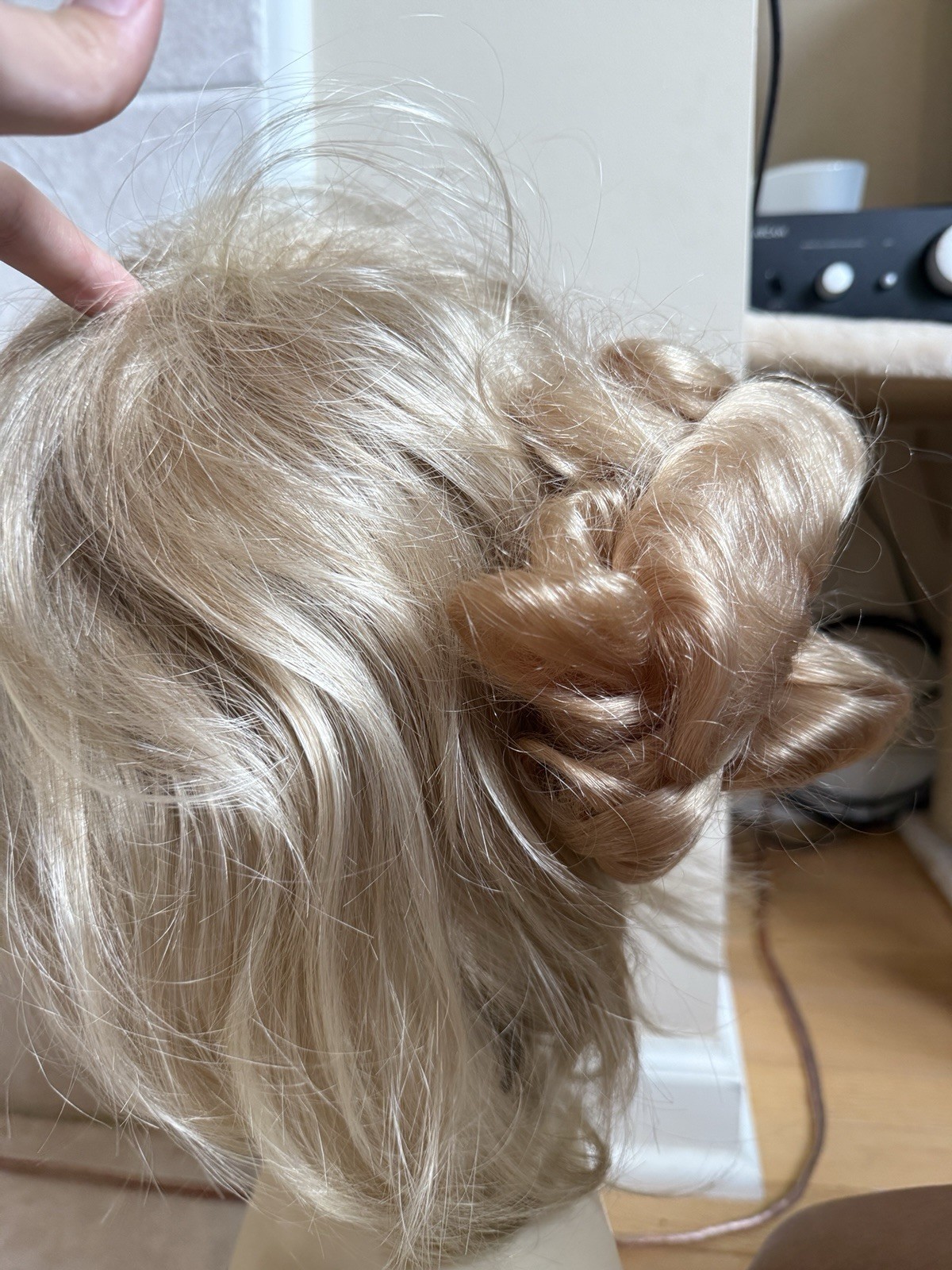 100% Human Hair Wiglet Thick Golden Blond Back Curly Back Extention Claw Large  