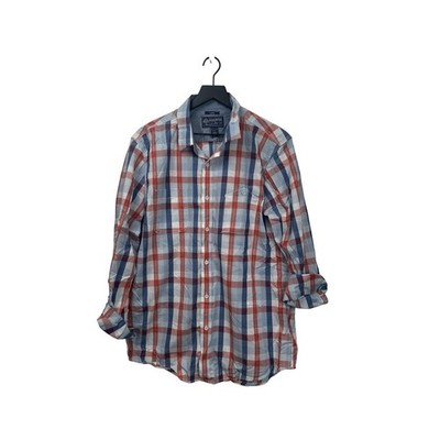 American Rag - Men's Plaid Button Down Shirt Size L Blue, White, Red