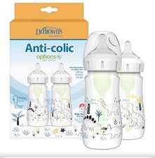 Dr. Brown's Anti-Colic Options  Wide-Neck Baby Bottle Designer Edition Dino...