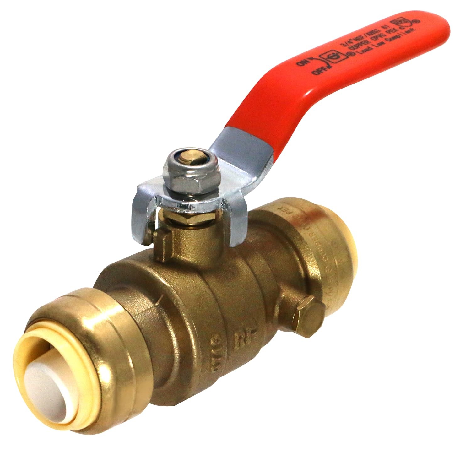 1 PC 3/4" Inch Push Fit Ball Valve Drain To Connect Plumbing Brass Fitting