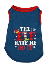 Urban Essentials Pet "The Elf Made Me Do It" Christmas Puppy/Dog Shirt, XS