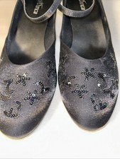 So Danca Satin Sequins Shoe BL71M Black Size 11 But Size 10 US Latin Dance Shoes