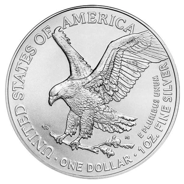 Серебряная монета $1 американский орел 2022 1 унция чистота 999 BU - Изображение 3 из 3