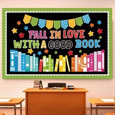 Back to School Reading Bulletin Board Decorations Set, Colorful Book Cutouts ...