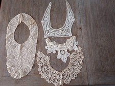 4 Vintage Lace Collars Shades of Beige D16