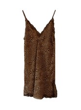 Oscar De La Renta Cheetah Chemise Nightgown Lace