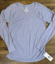Gaiam Seamless Everyday Long Sleeve Tee light purple XL NWT