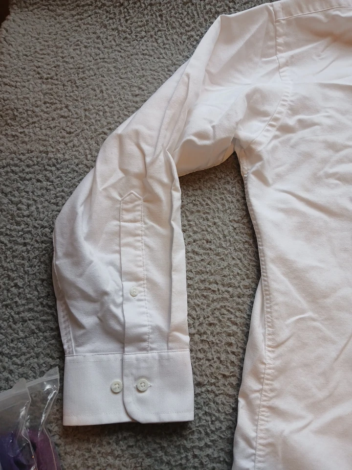 Camisa de vestir BILL BLASS para hombre manga larga con botones ajustada blanca 16 1/2 32/33 Foto 4 de 4