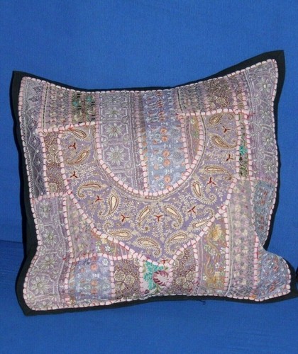 Set federe orientali cuscino rosso-blu fatto a mano 40 x 40 cm cotone - Foto 4 di 8