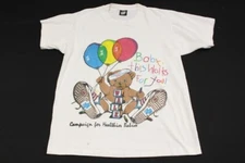 Vintage Screen Stars Best Shirt Men' Large White Campaign healthier babies 90's