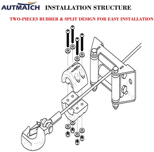 Winch Stopper Stop Rubber Heavy Duty Cable Line Waterproof Rope Hook ATV UTV - Foto 6 di 10