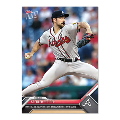 topps 2023 上沢選手　金運アップ 2023 MLB Topps NOW 866 SPENCER STRIDER MOST K'S 50 STARTS