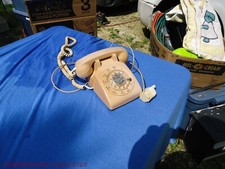 Vintage ITT PHONE Beige Tan Rotary Dial Desk/Table Top Old School Telephone