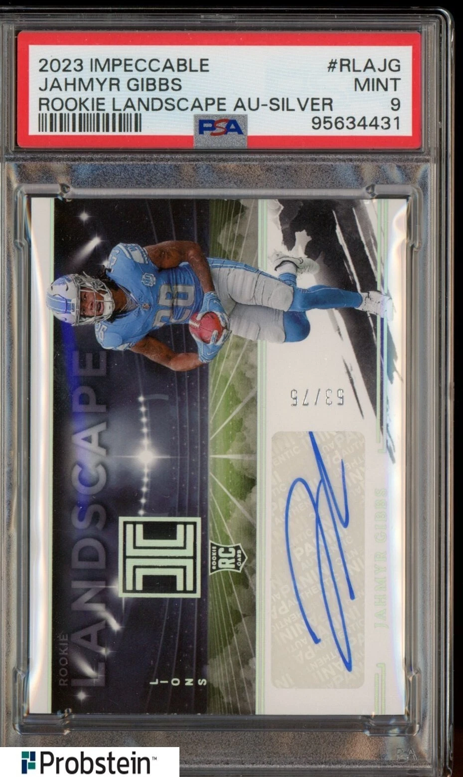 Jahmyr Gibbs Panini Impeccable Rookie Landscape Autographs #RLAJG Silver